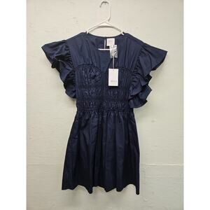 NWT Misa Radha Ruffled Mini Dress. Size Small. Smocking. Stretchy.